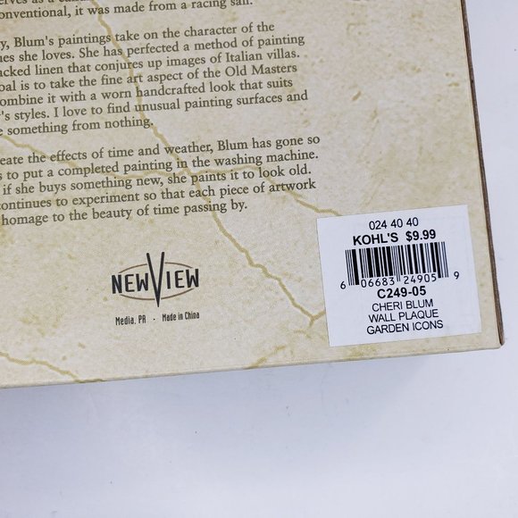 New View Cheri Blum Exotic Flowers Garden Wine Grapes Wall Plaque Decor Set of 4 - Picture 10 of 11